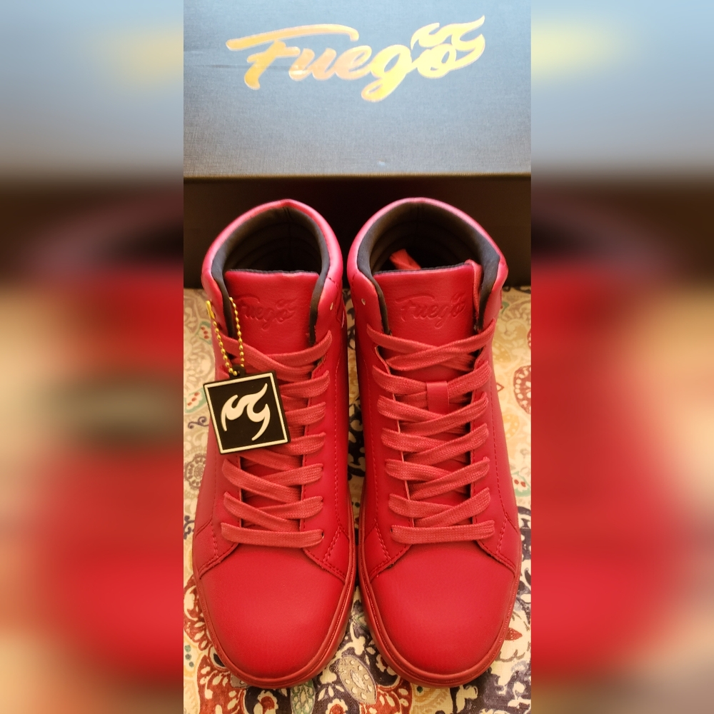 NEW Fuego Red High Top Dance Sneaker Unisex Size Women 7 Men 6